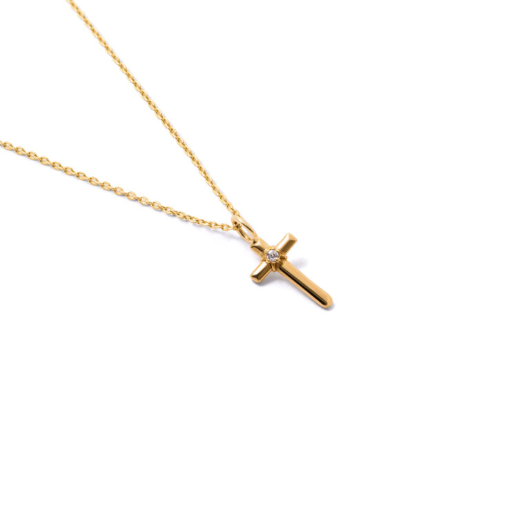 Gold cross necklace g