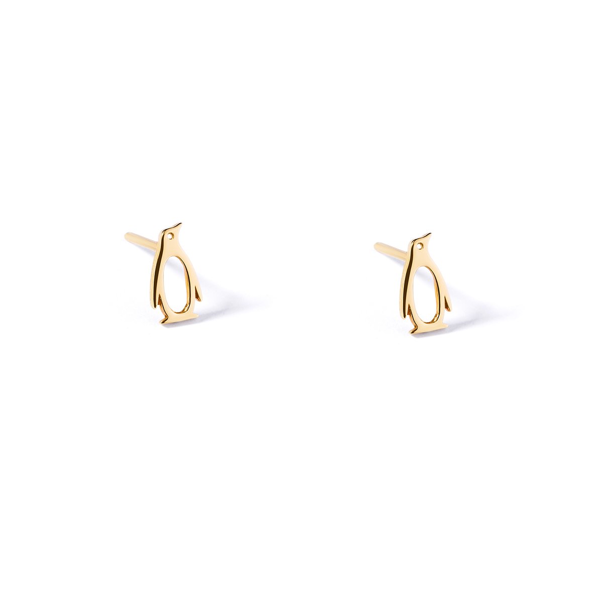 Gold penguin earrings g
