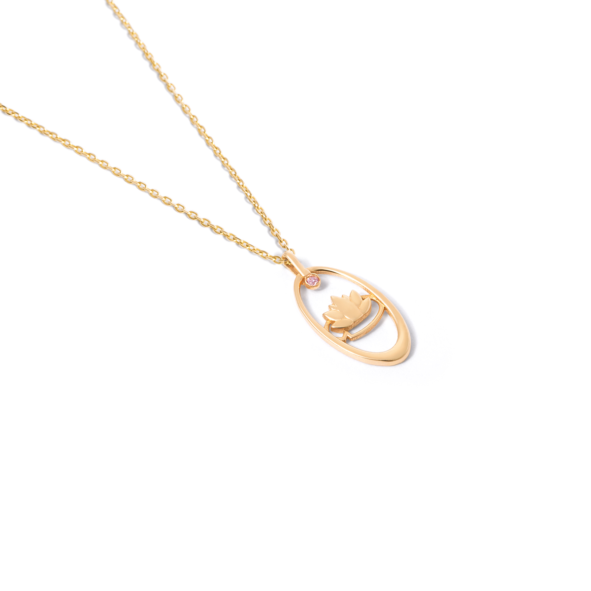 Lotus flower gold necklace g