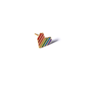 Rainbow enamel heart single earring g