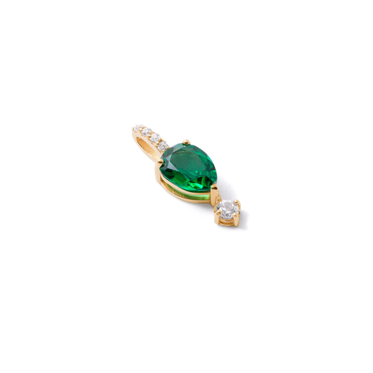 Green tear gold pendant g