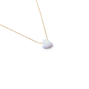 Opal heart gold necklace G