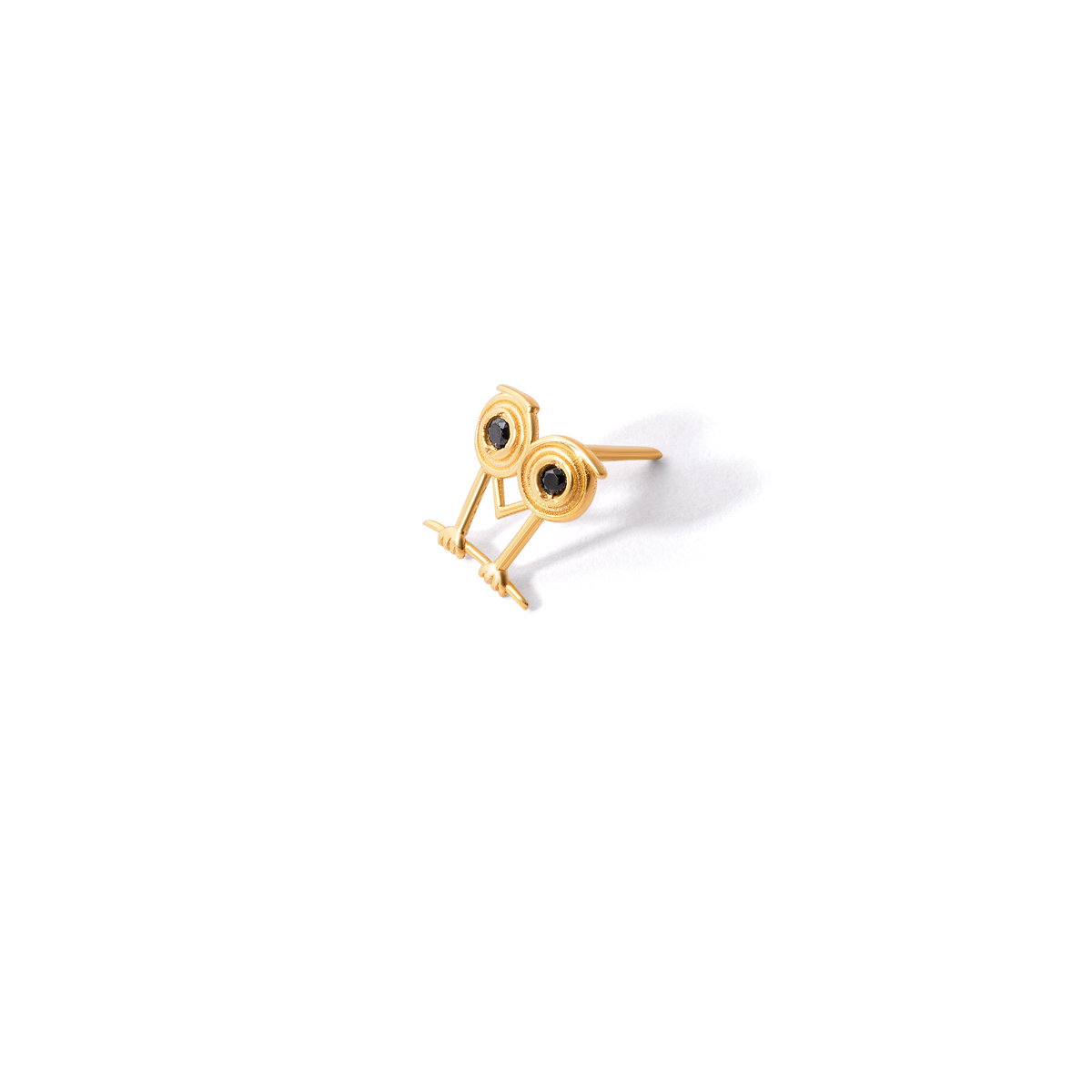 Owl gold single earring g