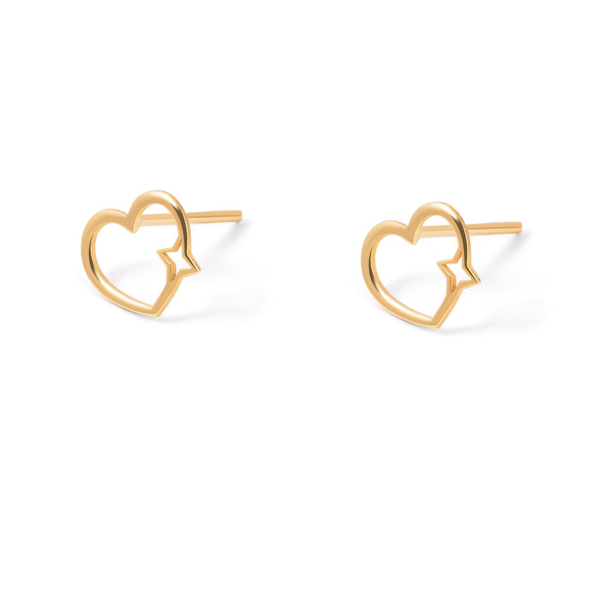 Ramila heart gold earrings g