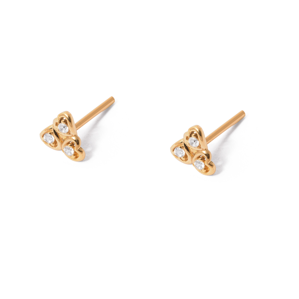 Arifolia heart gold earrings g