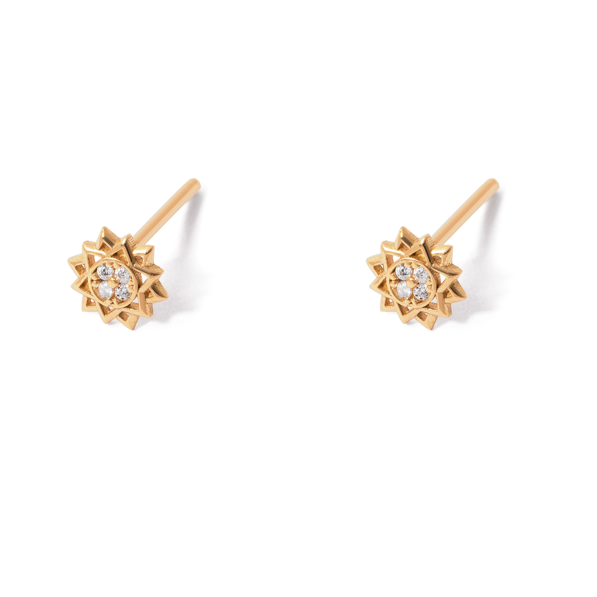 Clematis flower gold earrings g