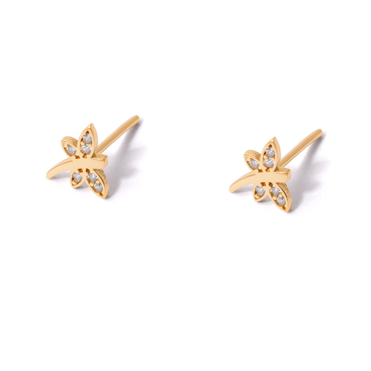 Dragonfly gold earrings g