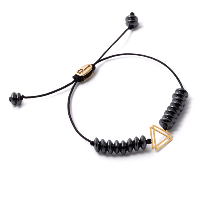 Gold bracelet with two triangles g