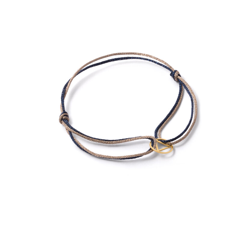 Gold bracelet woven circle triangle g