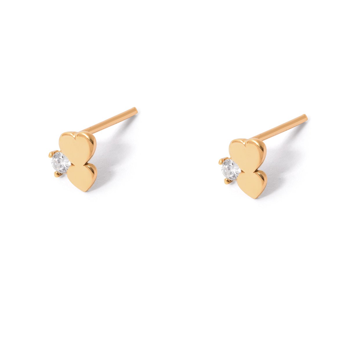 Gold earrings with two Atri hearts g