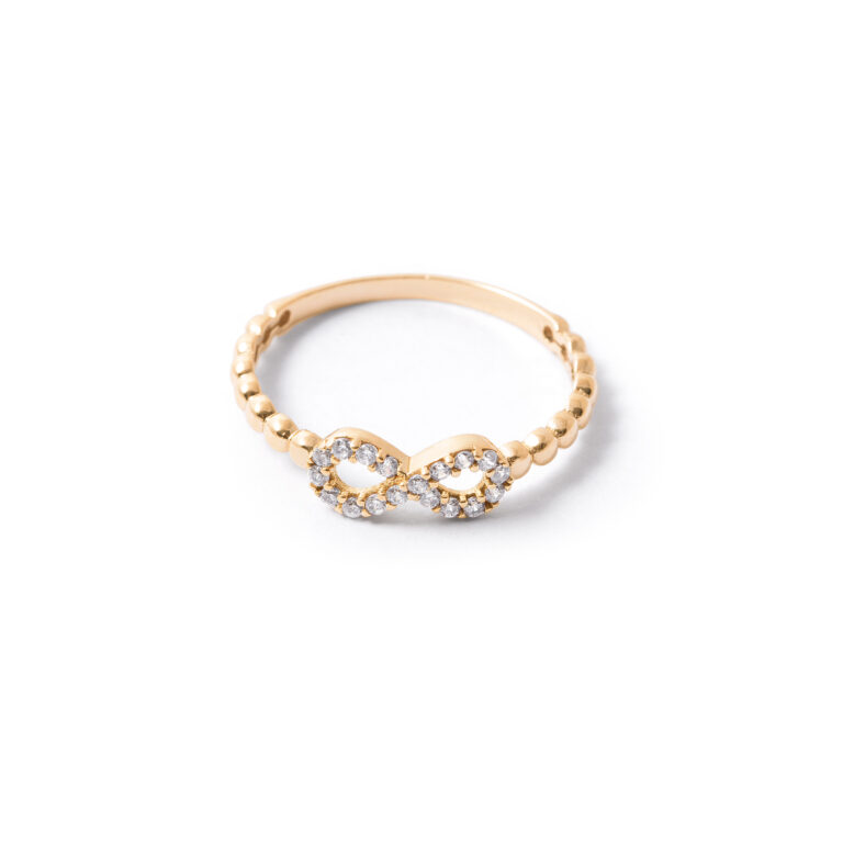 Infinity ball gold ring g