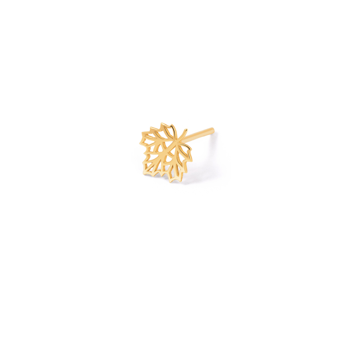 Koyo leaf gold single earring g