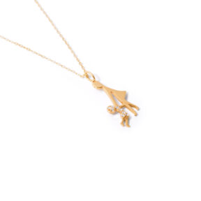 Mother and child book gold necklaceg
