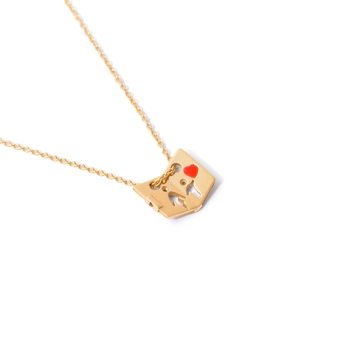 Mother book gold necklace g