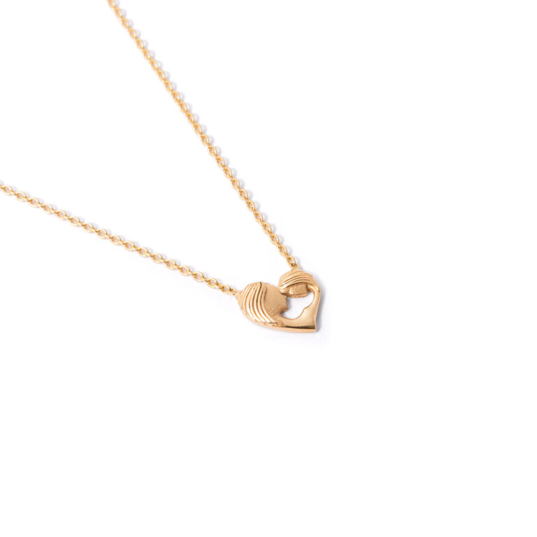 Mother heart gold necklace g