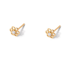 Narcissus flower gold earrings g