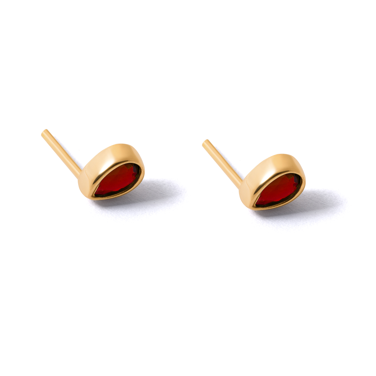 Narmela red teardrop gold earrings g