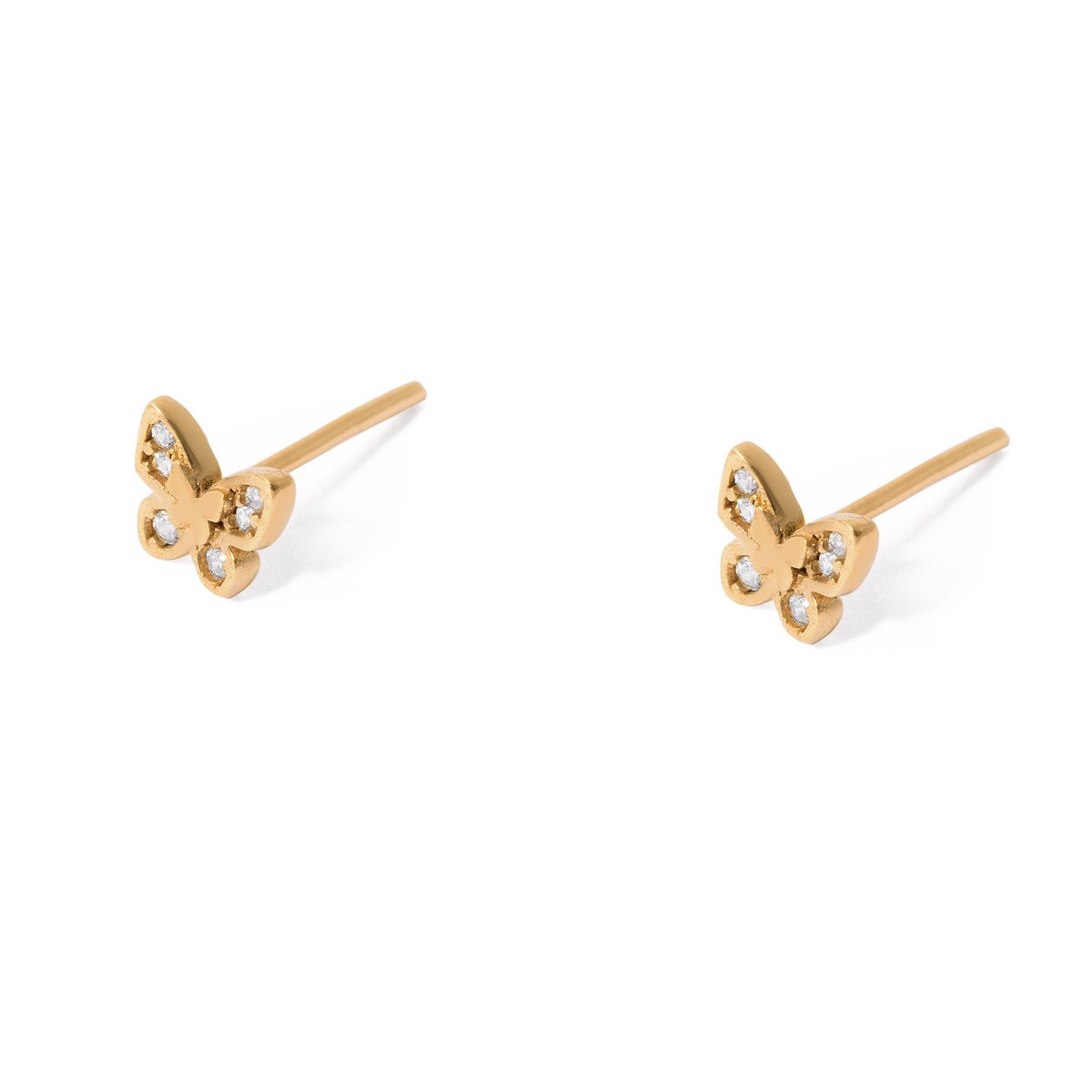 Pansy butterfly gold earrings g