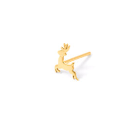 Rudolph deer gold single earring g