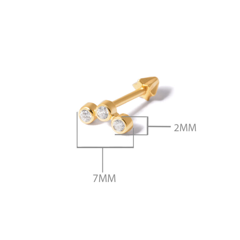پیرسینگ طلا سه لونا - تصویر 7