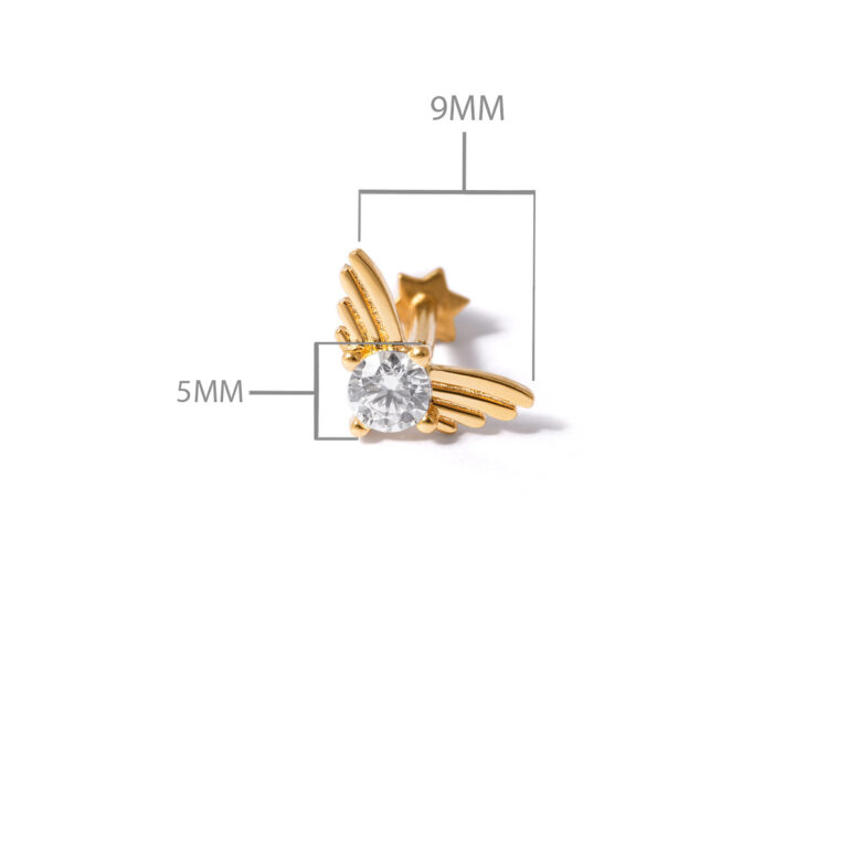 پیرسینگ طلا بال فرشته - تصویر 7