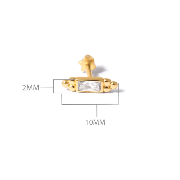 پیرسینگ طلا باگت و توپی - تصویر 6