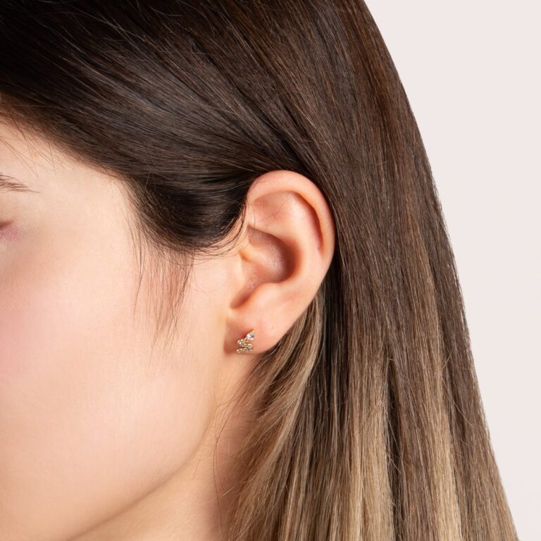 پیرسینگ طلا مار نگین دار - تصویر 5