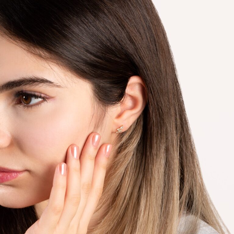 پیرسینگ طلا مار نگین دار - تصویر 6