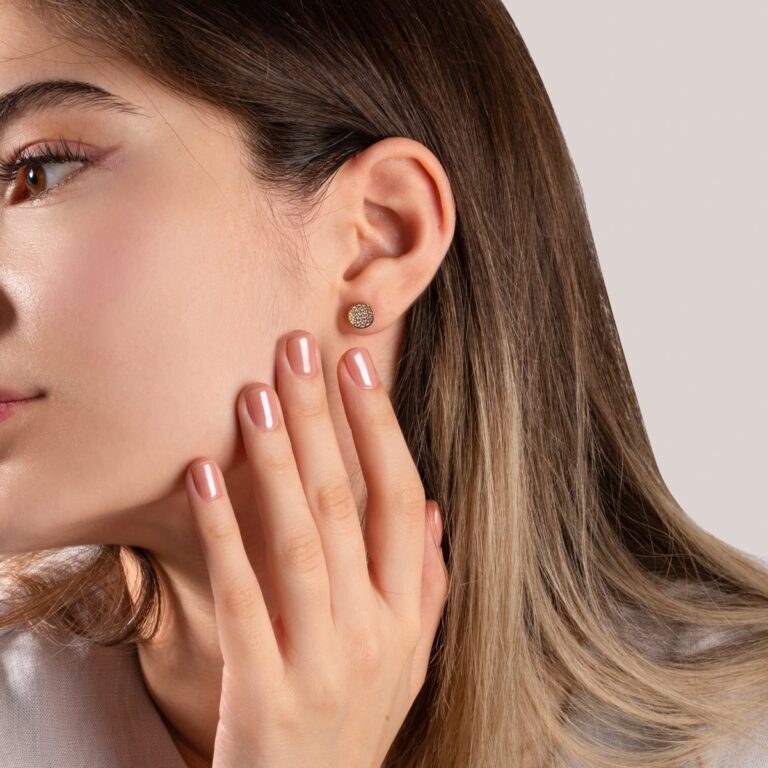 پیرسینگ طلا دایره نگین دار - تصویر 6