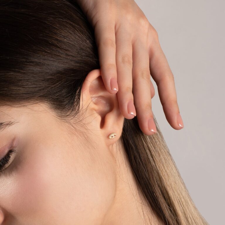 پیرسینگ طلا چشم نگین دار - تصویر 5