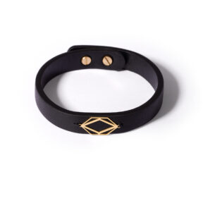 Arjan rhombus leather gold bracelet g