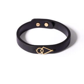 Artam rhombus leather gold bracelet g