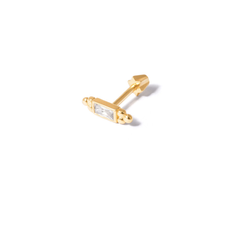 Baguette and ball gold piercing g