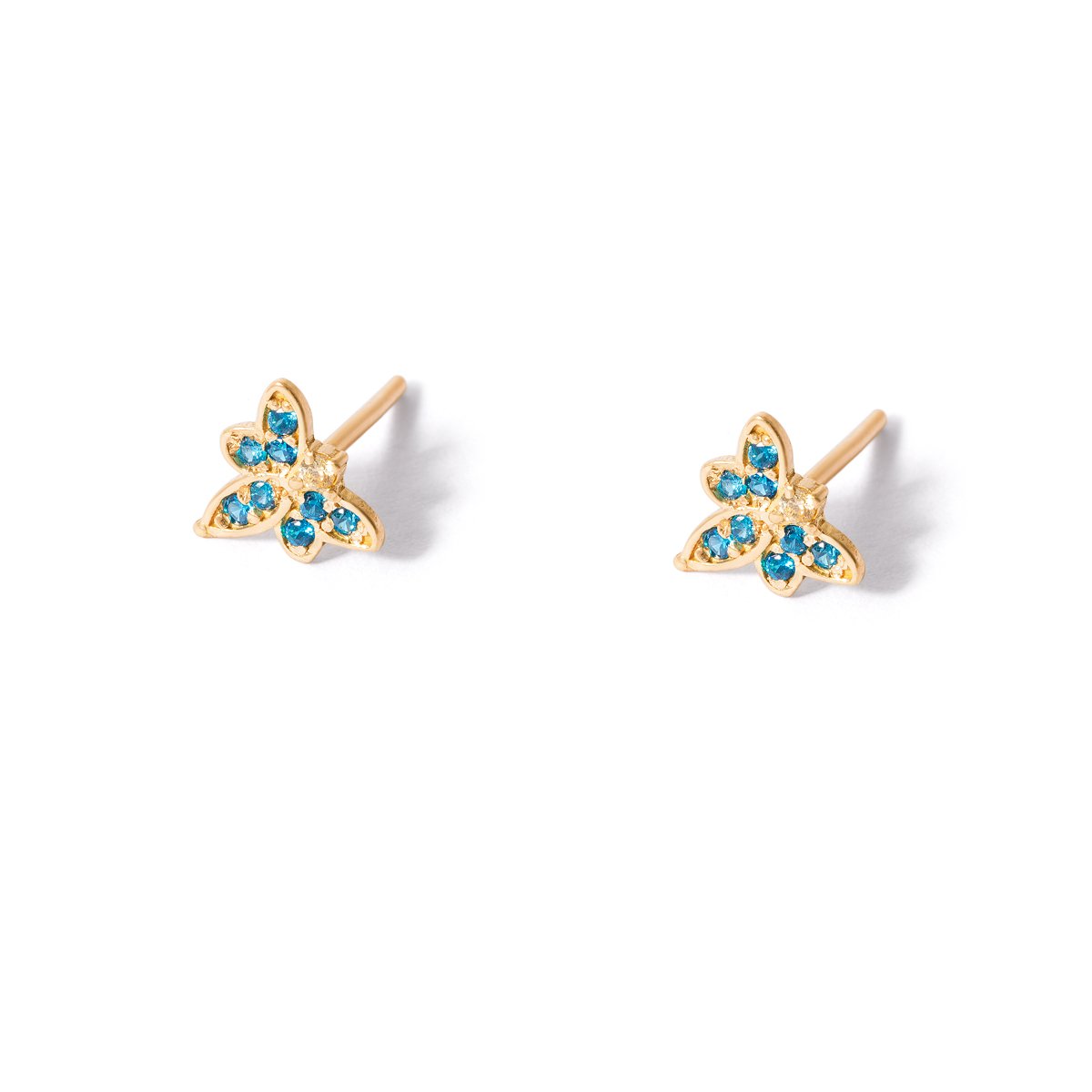 Blue butterfly gold earrings g