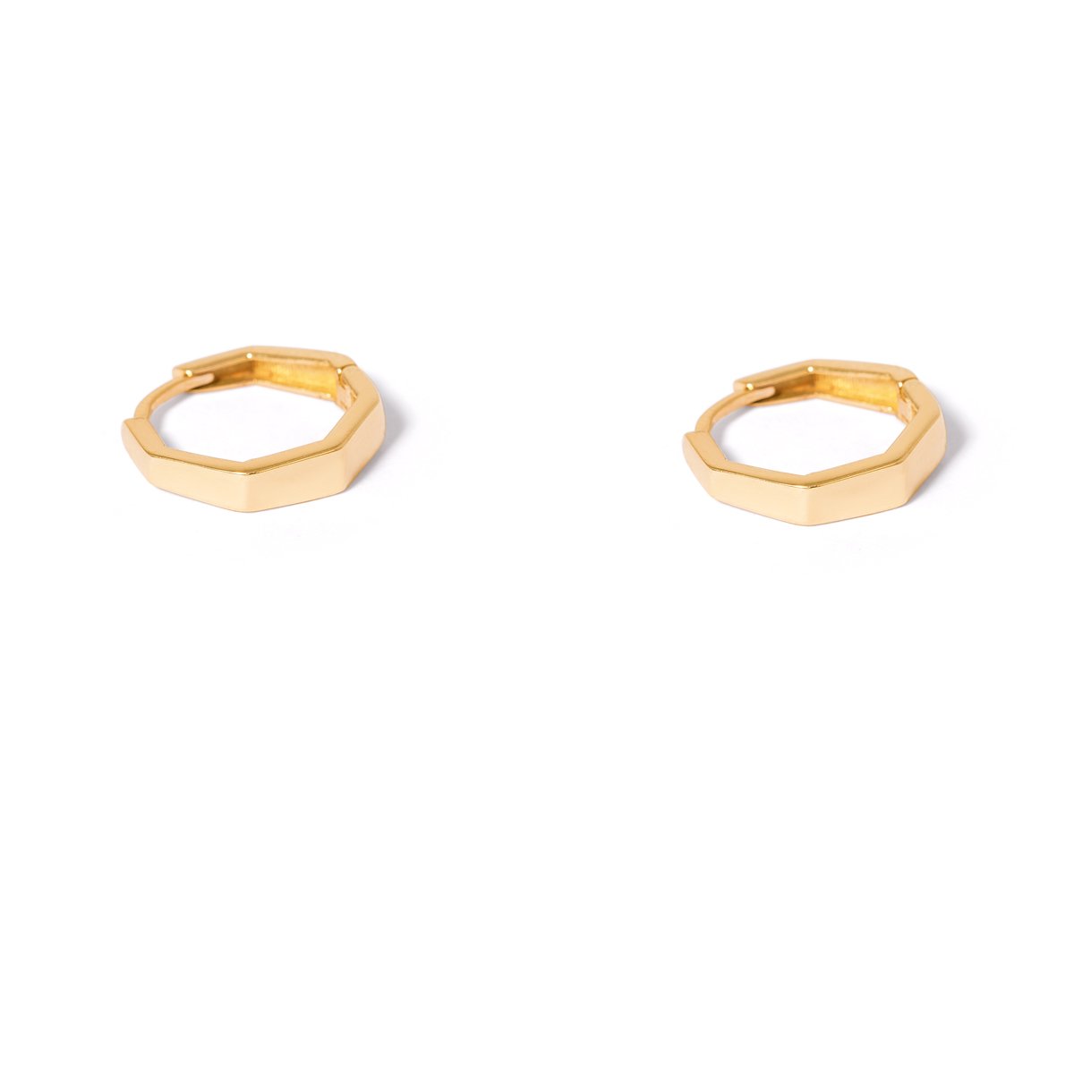 Gold hexagonal ring earrings g
