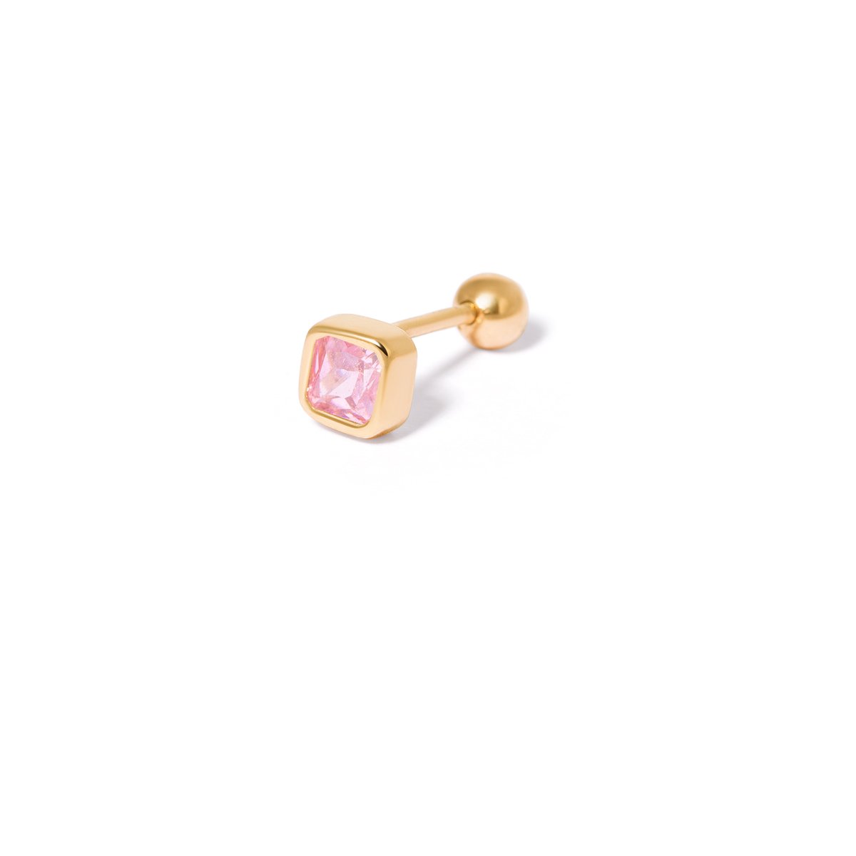 Normal pink square gold piercing g