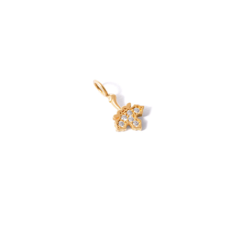 Plantain leaf gold pendant g
