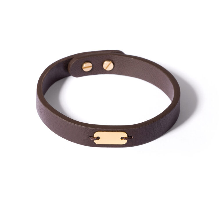 Plate leather gold bracelet g