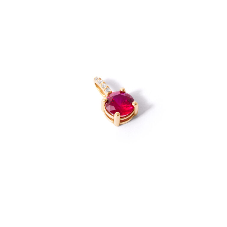Rira gold pendant with magenta circle g