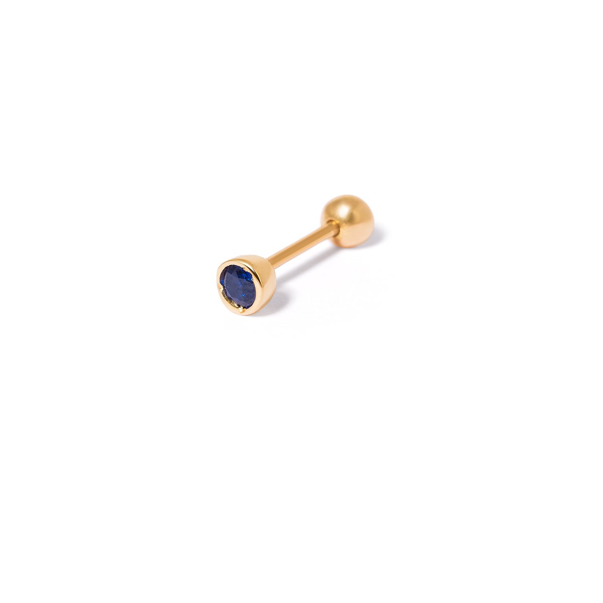 Single Luna gold piercing in navy blue g