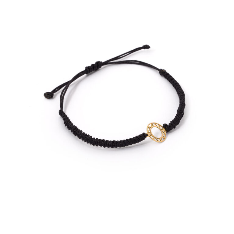 Slim circle woven gold bracelet g