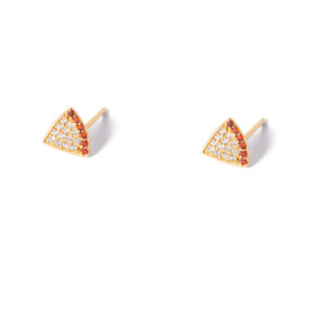 Triangle gold earrings with jewels g