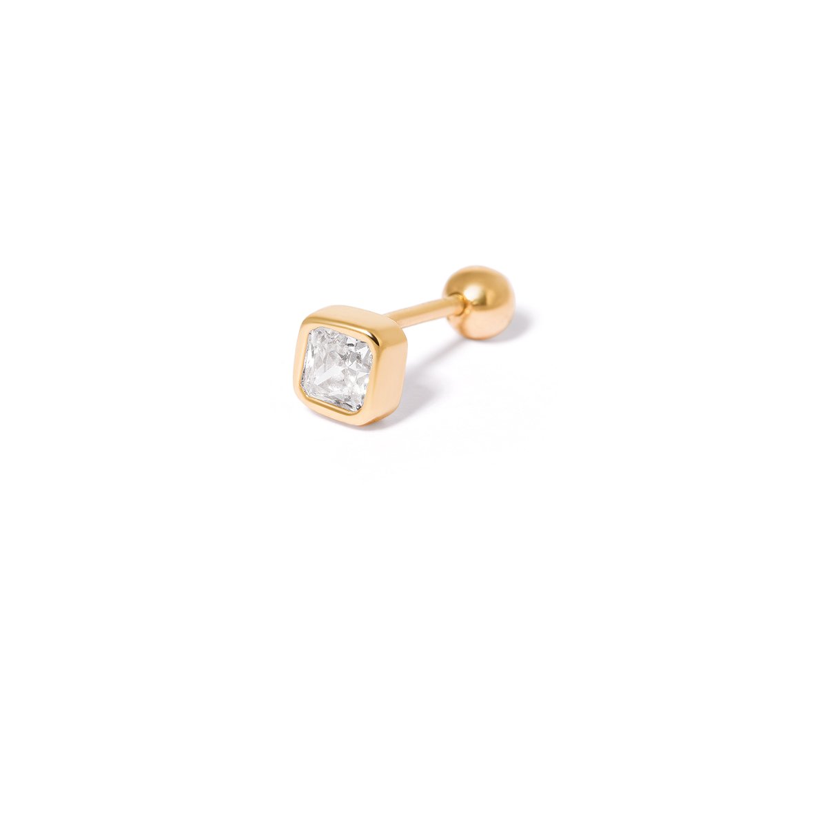 White normala square gold piercing g