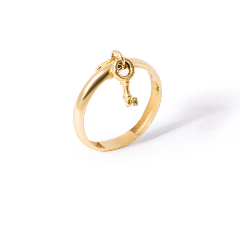 انگشتر طلا قلب و کلید - تصویر 4