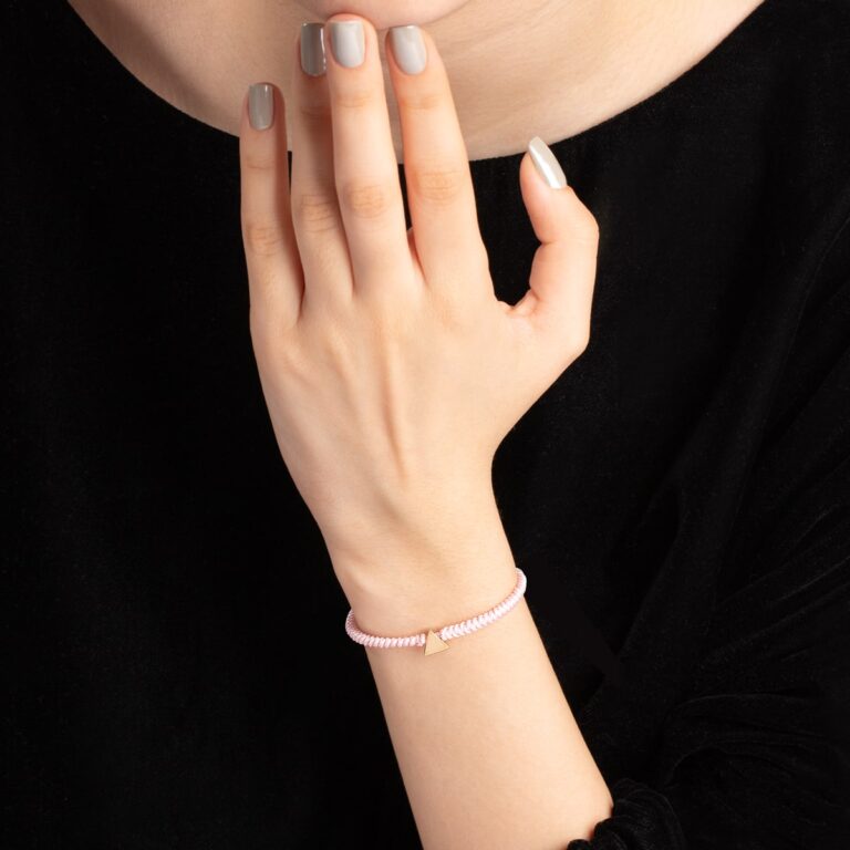 دستبند طلا بافت مثلث - تصویر 3