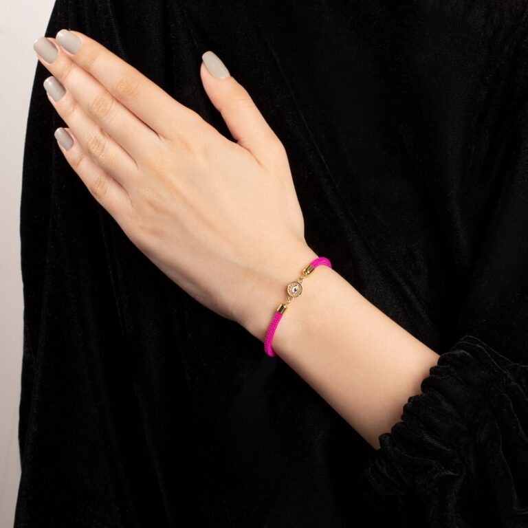 دستبند طلا بافت مینا کاری چشم نظر - تصویر 3