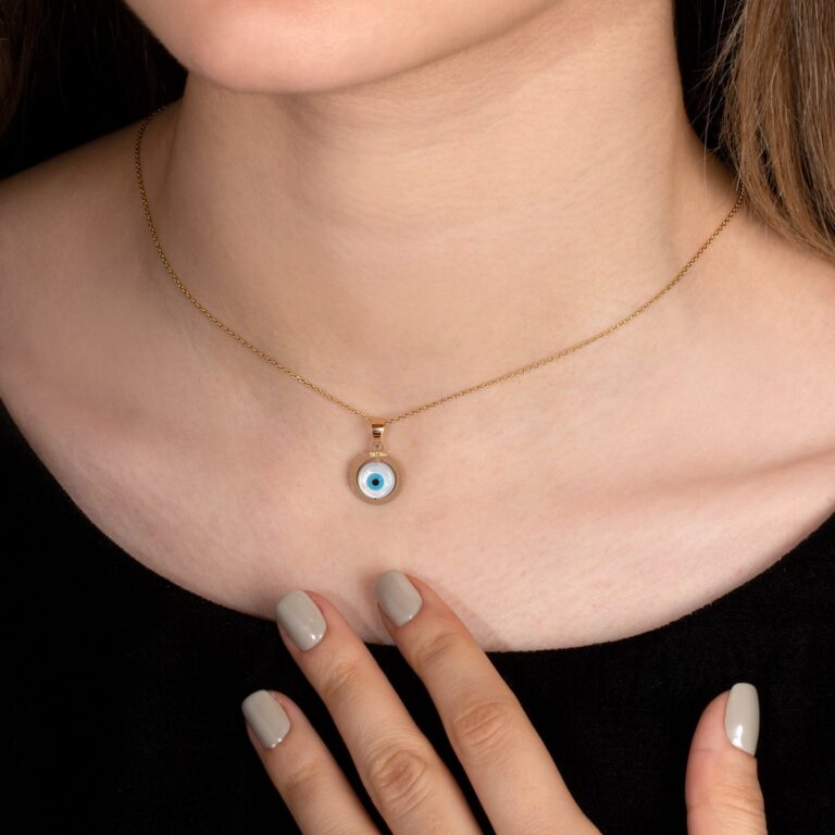 آویز طلا چشم نظر دایره - تصویر 3