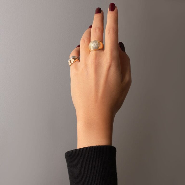 انگشتر طلا دامله نگین دار - تصویر 3