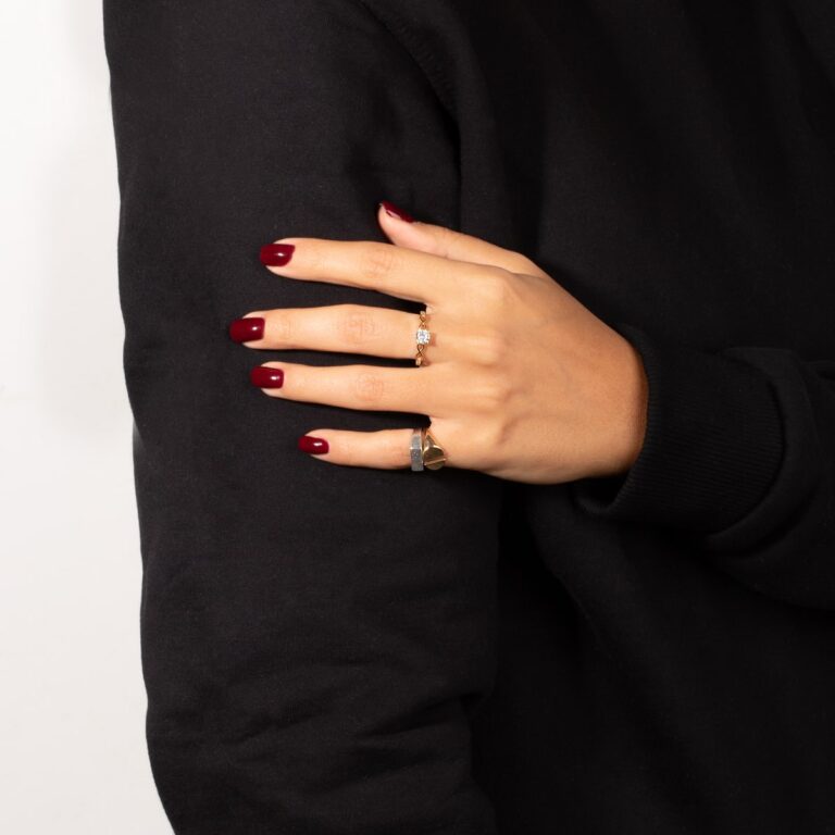 انگشتر طلا تک نگین بی نهایت - تصویر 3