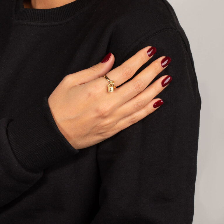 انگشتر طلا قفل و کلید - تصویر 3